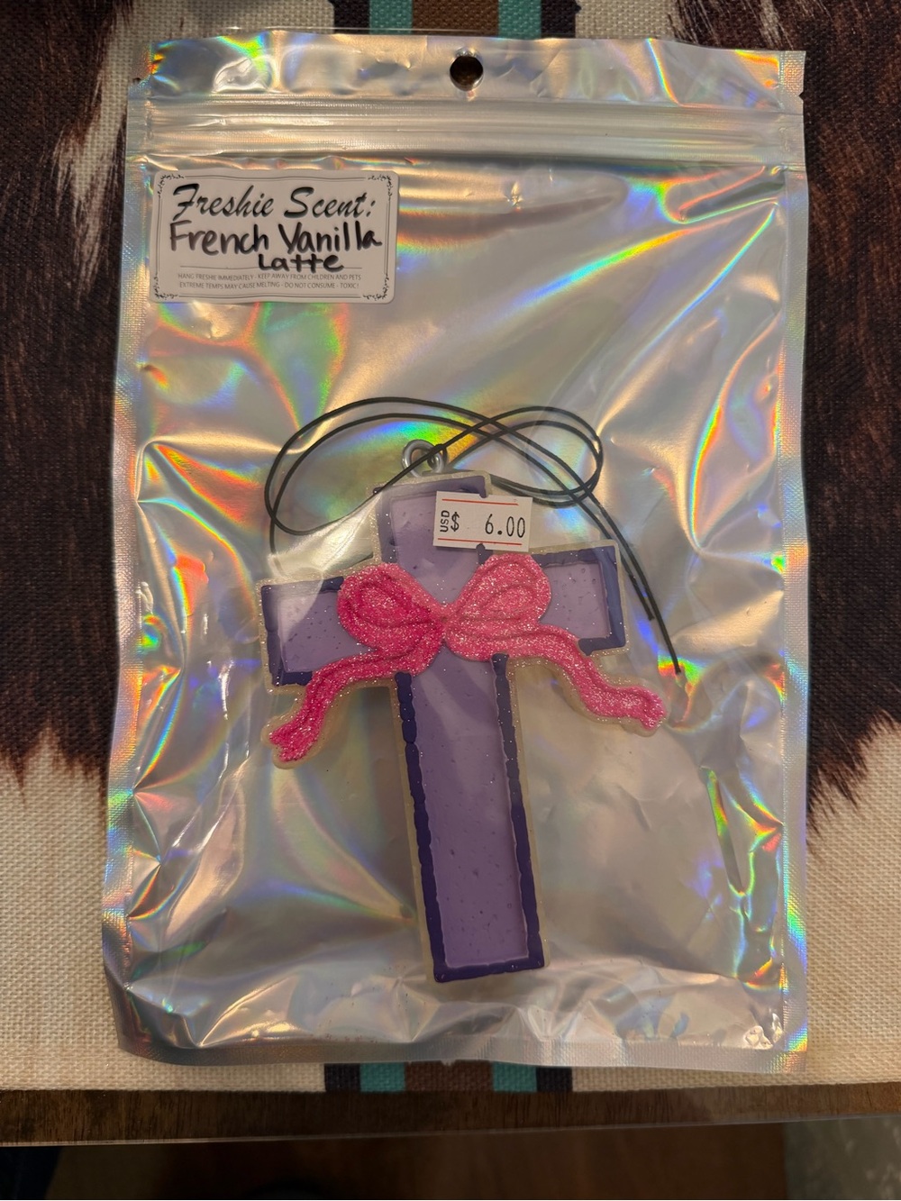 Purple Cross Pendant Necklace with Pink Bow - Kids Accessories